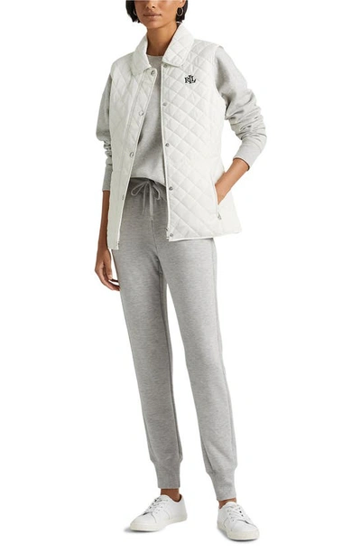 Shop Lauren Ralph Lauren Quilted Water Repellent Vest In Cream