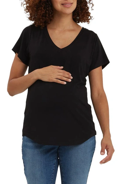 Shop Nom Maternity The Maternity/nursing T-shirt In Black