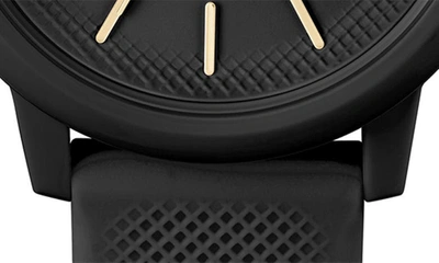 Lacoste Onyx And Gold Silicone Watch In Black