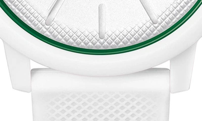 Lacoste Men's L.12.12 White Silicone Strap Watch 42mm In White