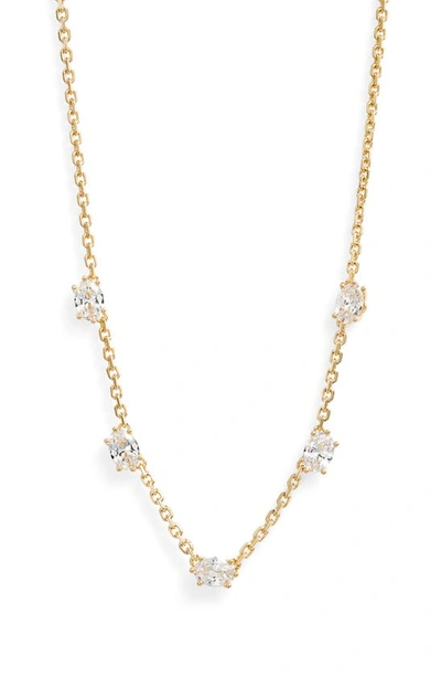 Shop Kendra Scott Cailin Crystal Strand Station Necklace In Gold Metal White