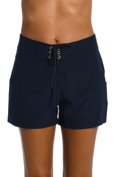 La Blanca All Aboard 4' Plus Shorts In Indigo In Indigo
