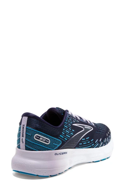 Shop Brooks Glycerin 20 Running Shoe In Peacoat/ Ocean/ Pastel Lilac