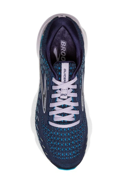 Brooks Glycerin 20 Running Shoe In Peacoat/ Ocean/ Pastel Lilac