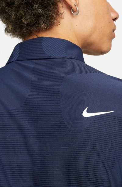 Shop Nike Dri-fit Adv Tour Camo Golf Polo In Blue/ Navy/ White