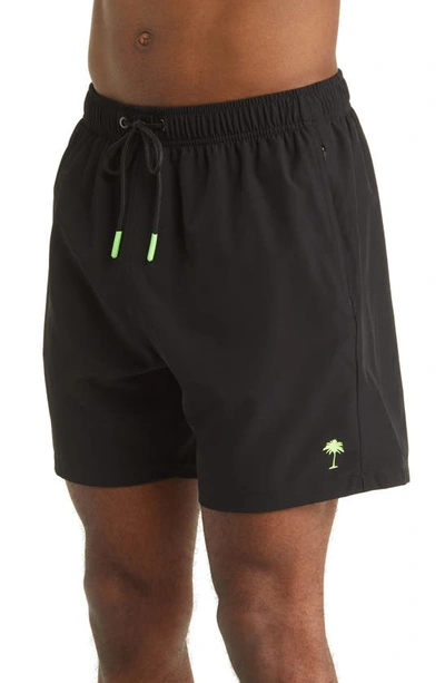 Shop Boardies Black Neon Green Hybrid Shorts