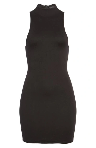 Shop Naked Wardrobe X Bare Sleeveless Mock Neck Minidress In Black
