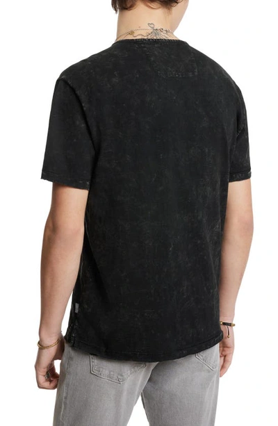 Shop John Varvatos Ethan Cotton Henley Shirt In Black