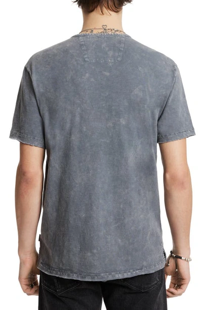 Shop John Varvatos Ethan Cotton Henley Shirt In Seal Grey
