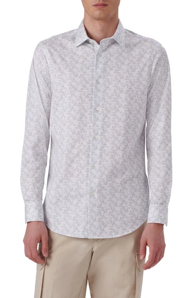Bugatchi Men's Ooohcotton Tech Abstract Sport Shirt In Biscotti