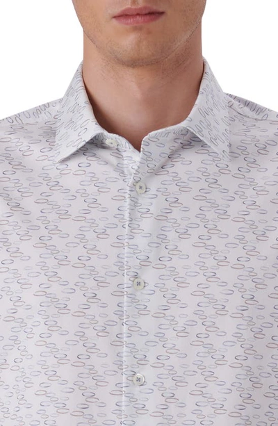 Shop Bugatchi Ooohcotton® Geometric Print Button-up Shirt In Biscotti