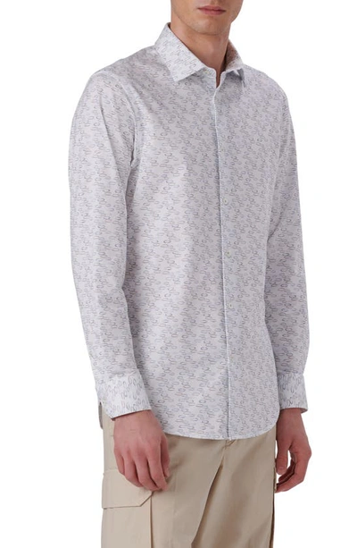 Bugatchi Men's Ooohcotton Tech Abstract Sport Shirt In Biscotti