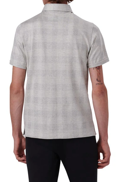 Shop Bugatchi Plaid Short Sleeve Cotton Polo In Platinum