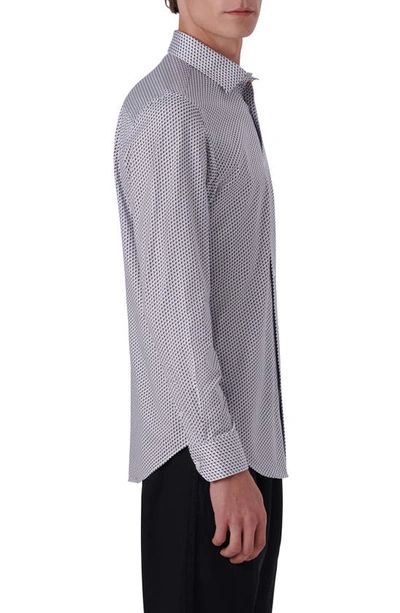 Shop Bugatchi Ooohcotton® Geometric Print Button-up Shirt In Ice Blue