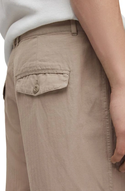 Shop Allsaints Archer Cotton & Linen Trousers In Bleached Khaki