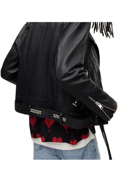Shop Allsaints Nade Leather Biker Jacket In Black