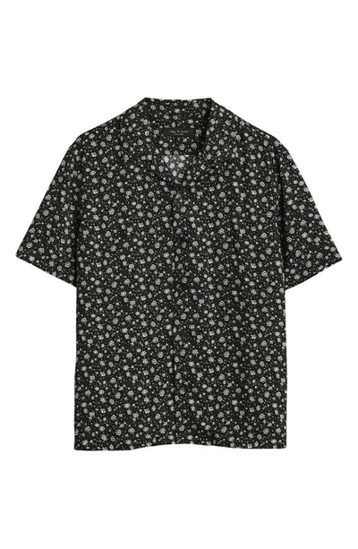 Shop Rag & Bone Avery Floral Short Sleeve Button-up Camp Shirt In Navy Floral