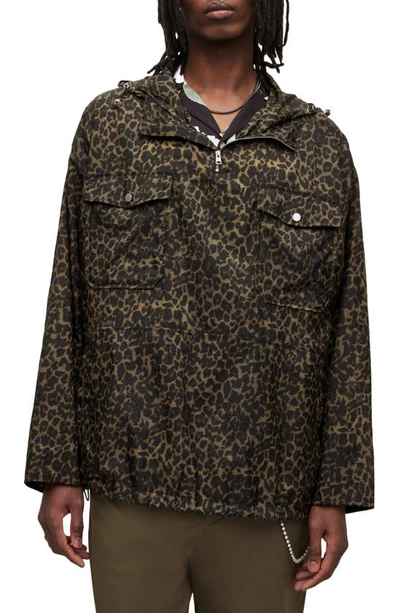 Shop Allsaints Punta Leo Oversize Jacket In Worn Brown Leo