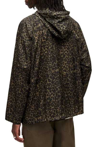 Allsaints Punta Leo Oversize Jacket In Worn Brown Leo