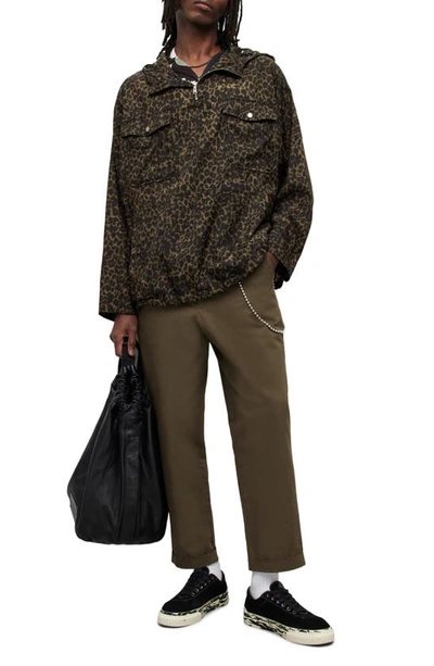 Allsaints Punta Leo Oversize Jacket In Worn Brown Leo