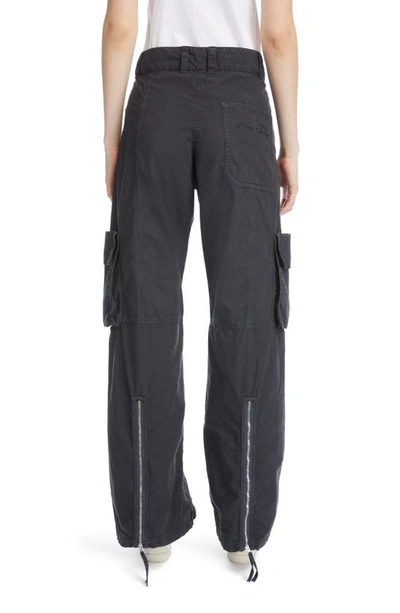 Shop Acne Studios Patessa Zip Leg Cotton Cargo Pants In Charcoal Grey