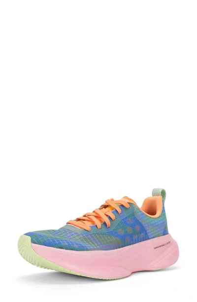 Shop Brandblack Kaiju Running Sneaker In Blue Lime Pink