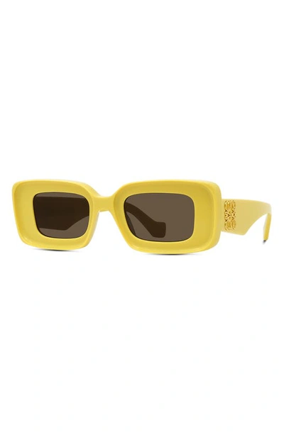 Loewe Anagram Rectangle Acetate Sunglasses In Shiny Yellow / Brown
