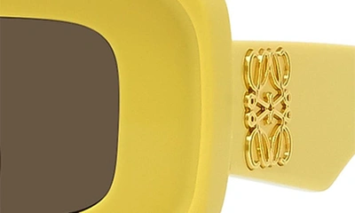 Loewe Anagram Rectangle Acetate Sunglasses In Shiny Yellow / Brown