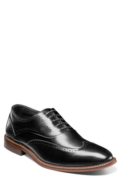 Shop Stacy Adams Macarthur Wing Oxford In Black Smooth