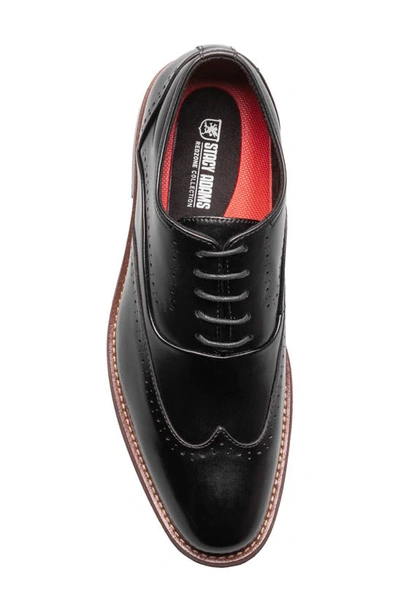 Shop Stacy Adams Macarthur Wing Oxford In Black Smooth