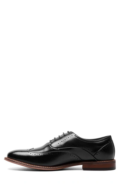 Shop Stacy Adams Macarthur Wing Oxford In Black Smooth