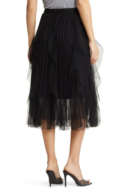 Nikki Lund Wendy Beaded Tulle Skirt In Black