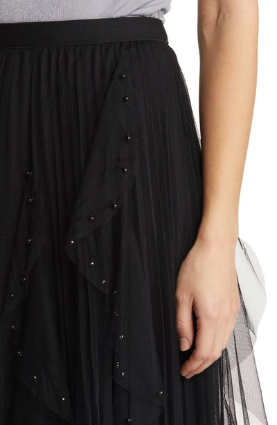 Nikki Lund Wendy Beaded Tulle Skirt In Black