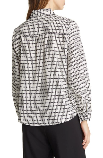 Nikki Lund Leross Geo Print Button-up Shirt In Black