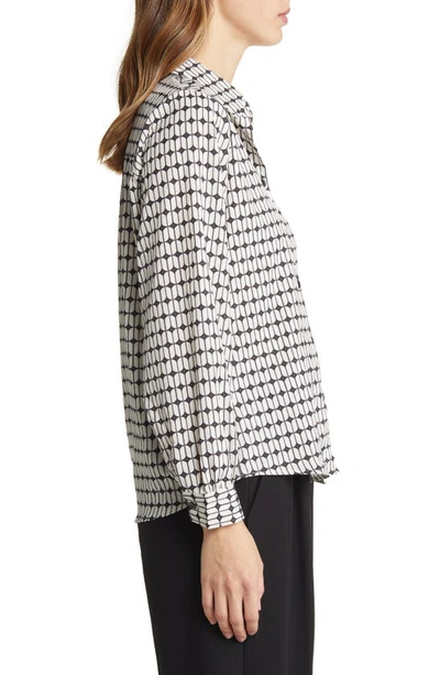 Nikki Lund Leross Geo Print Button-up Shirt In Black