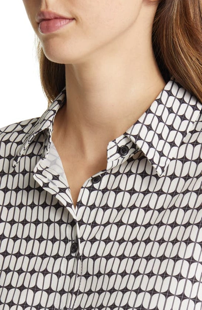 Shop Nikki Lund Leross Geo Print Button-up Shirt In Black