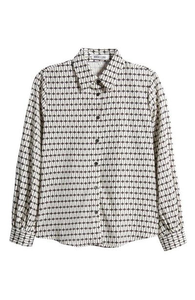 Nikki Lund Leross Geo Print Button-up Shirt In Black