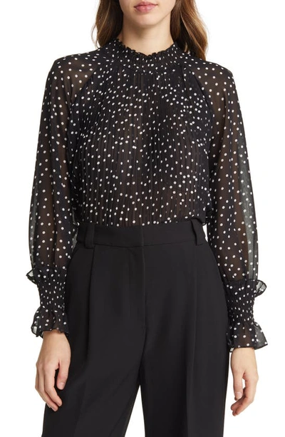 Shop Nikki Lund Jenna Pleated Blouse In Black