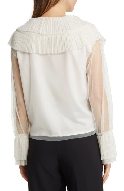 Nikki Lund Gloria Ruffle Cardigan In Ivory