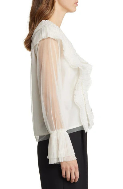 Nikki Lund Gloria Ruffle Cardigan In Ivory
