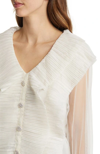 Nikki Lund Gloria Ruffle Cardigan In Ivory