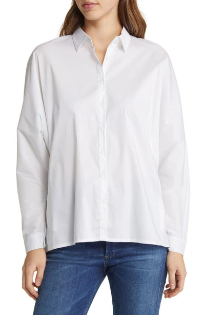 Shop Nikki Lund Hailey Oversize Stretch Poplin Shirt In White