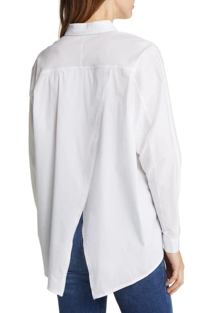 Shop Nikki Lund Hailey Oversize Stretch Poplin Shirt In White