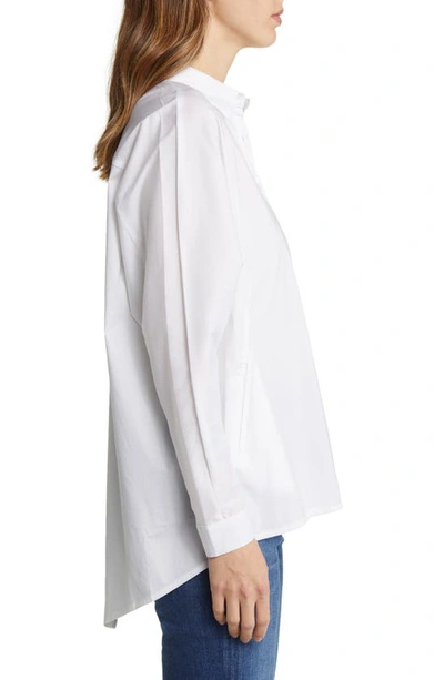 Shop Nikki Lund Hailey Oversize Stretch Poplin Shirt In White