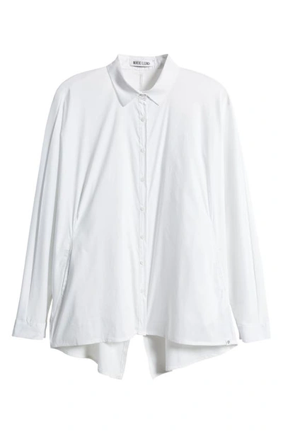 Shop Nikki Lund Hailey Oversize Stretch Poplin Shirt In White