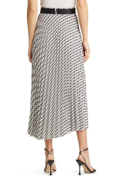 Shop Nikki Lund Brit Print Pleated Maxi Skirt In Black