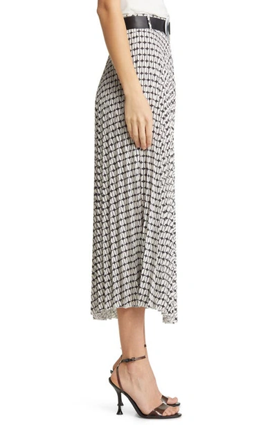 Nikki Lund Brit Print Pleated Maxi Skirt In Black