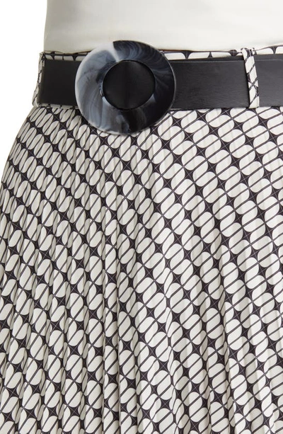 Shop Nikki Lund Brit Print Pleated Maxi Skirt In Black