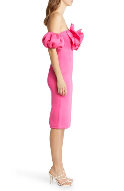 Shop Nikki Lund Norma Rosette Off The Shoulder Dress In Pink
