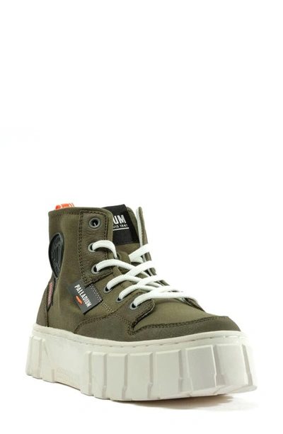 Shop Palladium Pallatower High Top Platform Sneaker In Olive Night